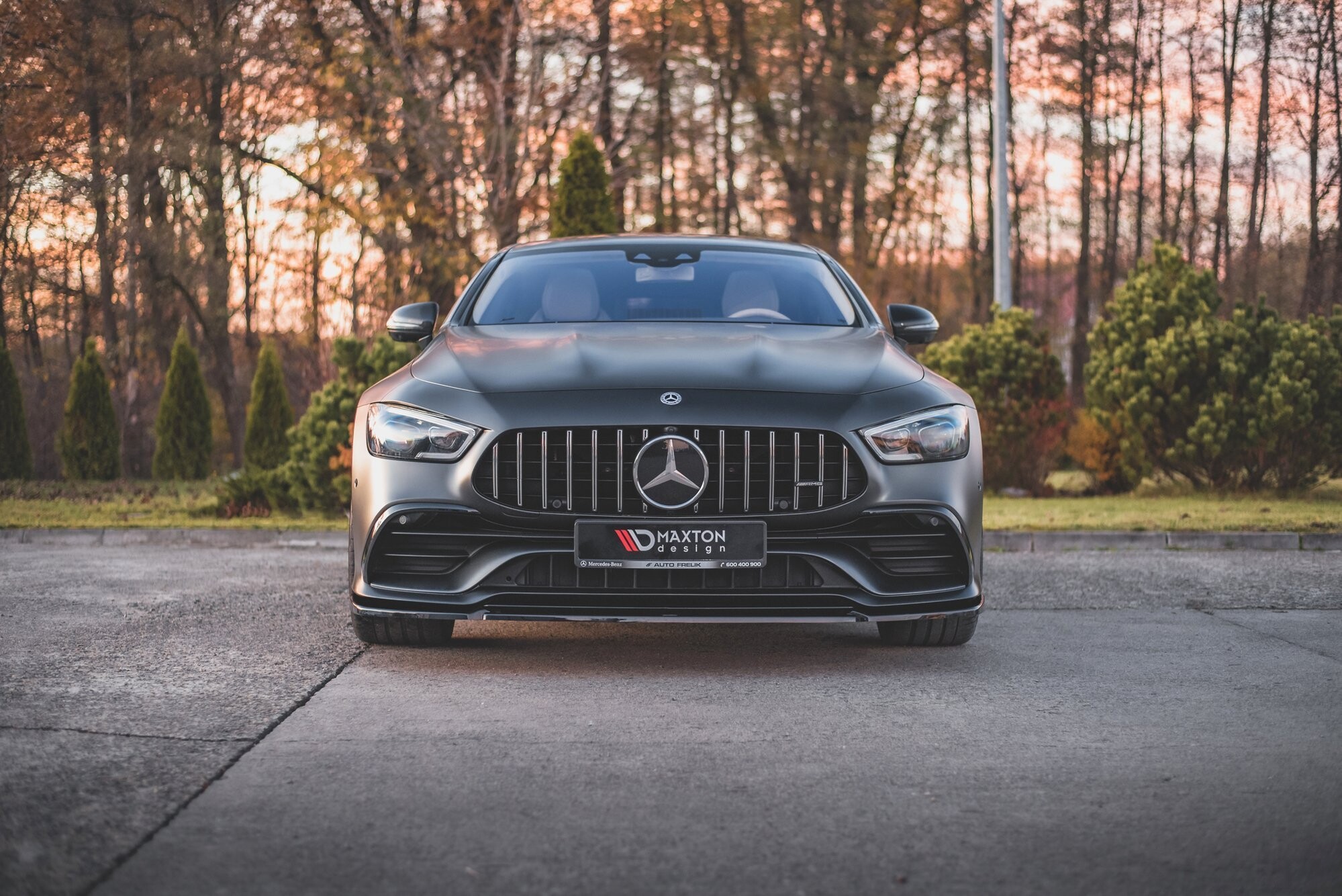 Maxton Design Front Ansatz V.2 für Mercedes-AMG GT 53 4-Door Coupe schwarz Hochglanz