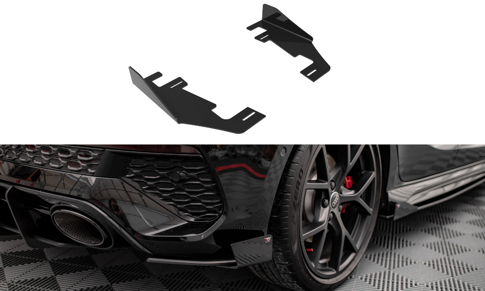 Maxton Design Hintere Seiten Flaps für Audi RS3 Sportback 8Y schwarz Hochglanz