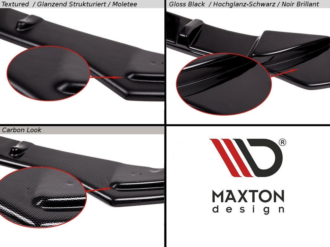 Maxton Design Diffusor Heck Ansatz für Audi RS4 B9 Avant schwarz Hochglanz