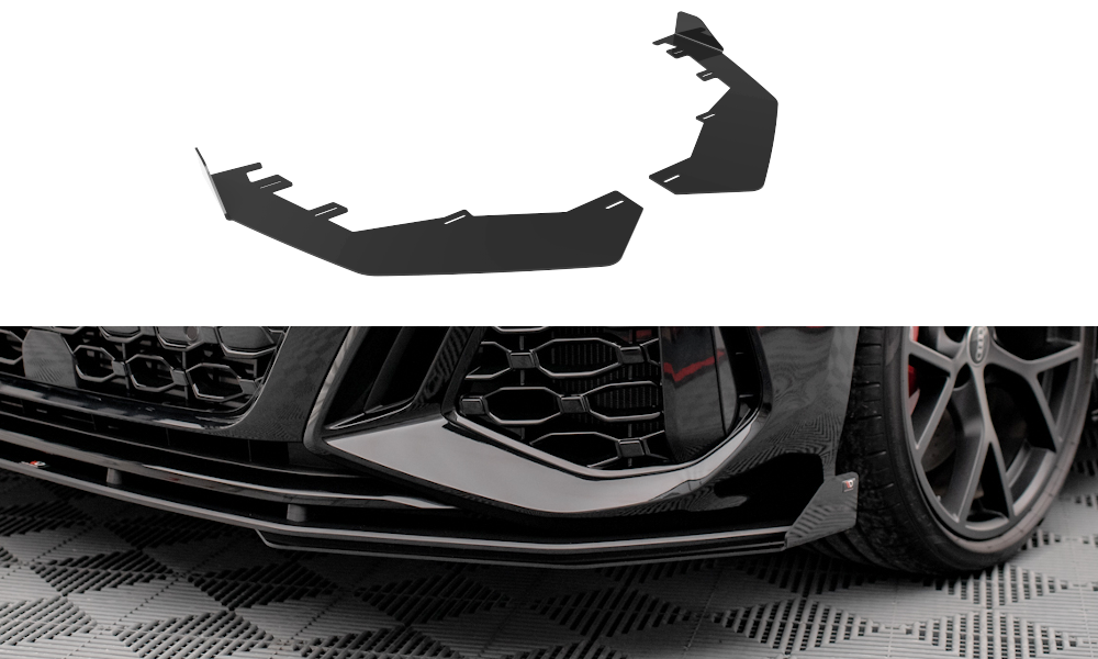 Maxton Design Front Flaps Audi RS3 8Y schwarz Hochglanz