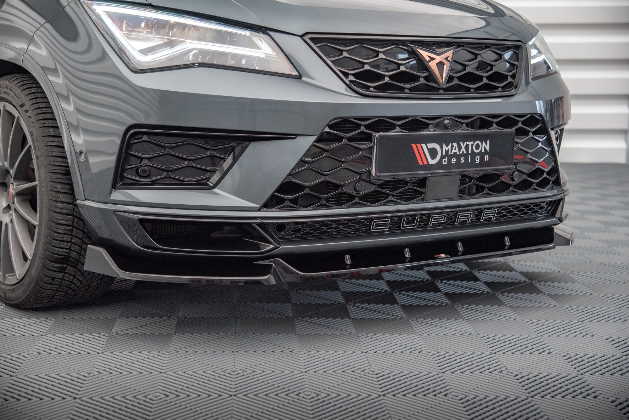 Maxton Design Front Ansatz V.1 für Cupra Ateca schwarz Hochglanz