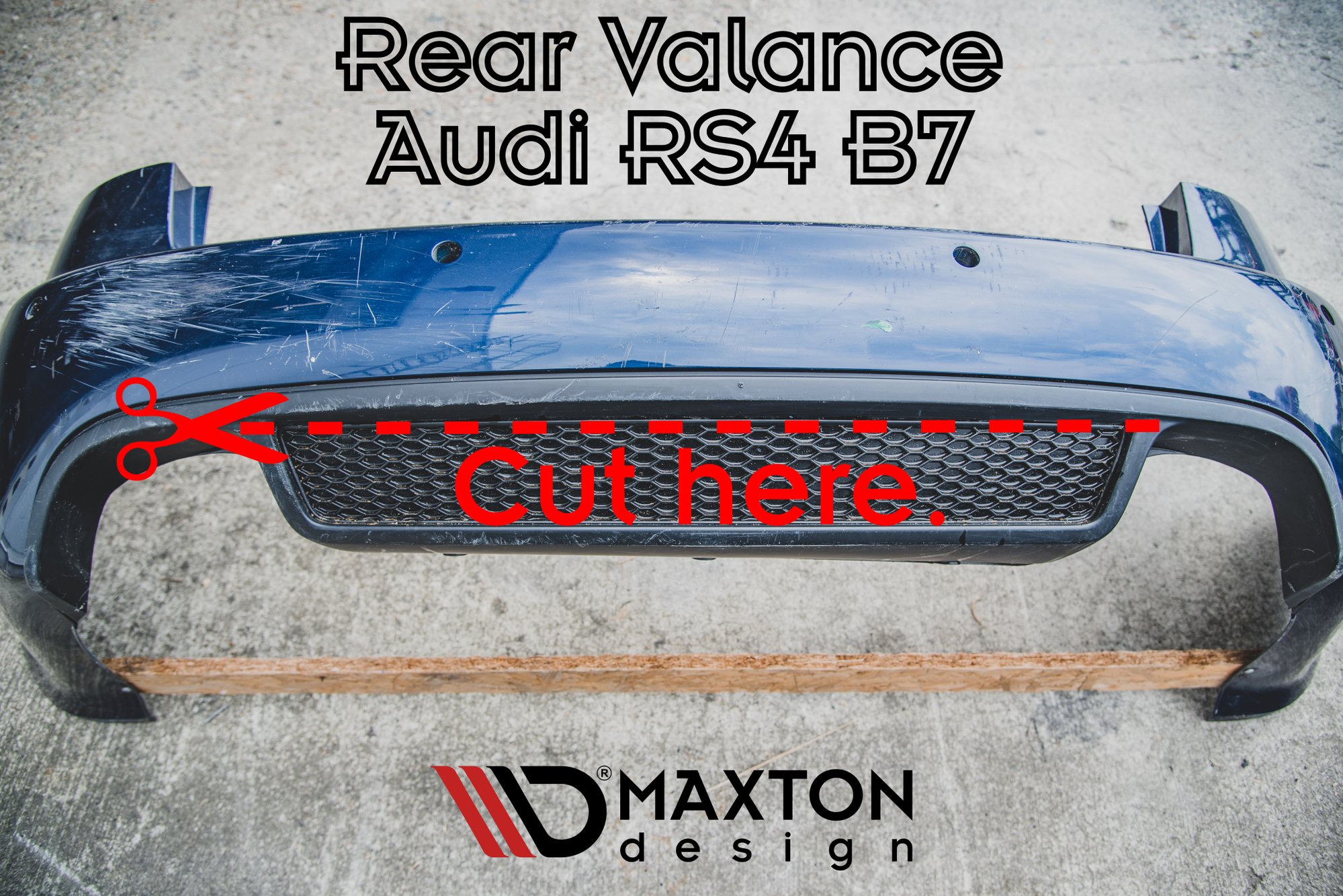 Maxton Design Diffusor Heck Ansatz für Audi RS4 B7 schwarz Hochglanz