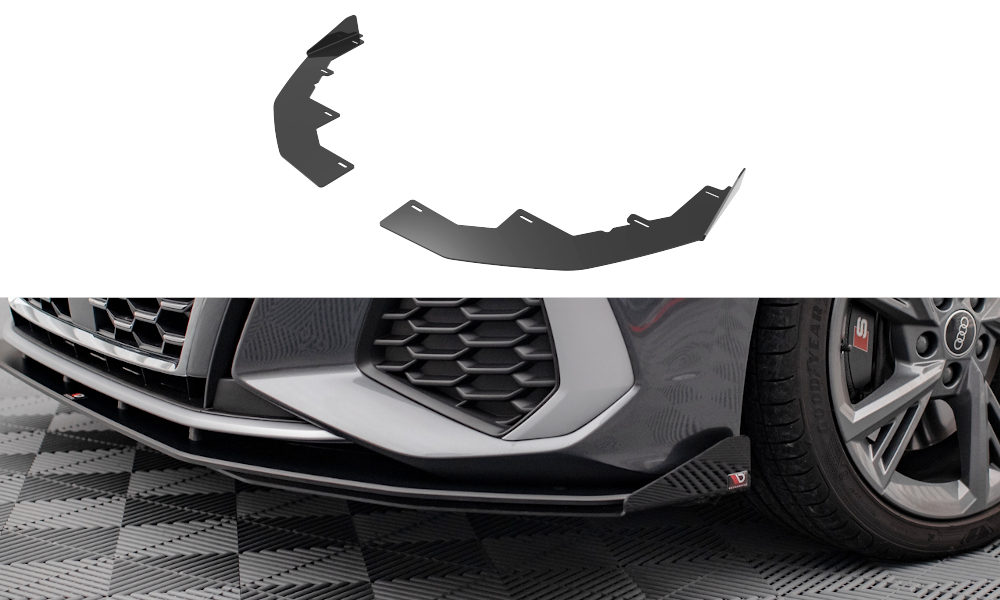 Maxton Design Front Flaps Audi S3/A3 S-Line 8Y schwarz Hochglanz