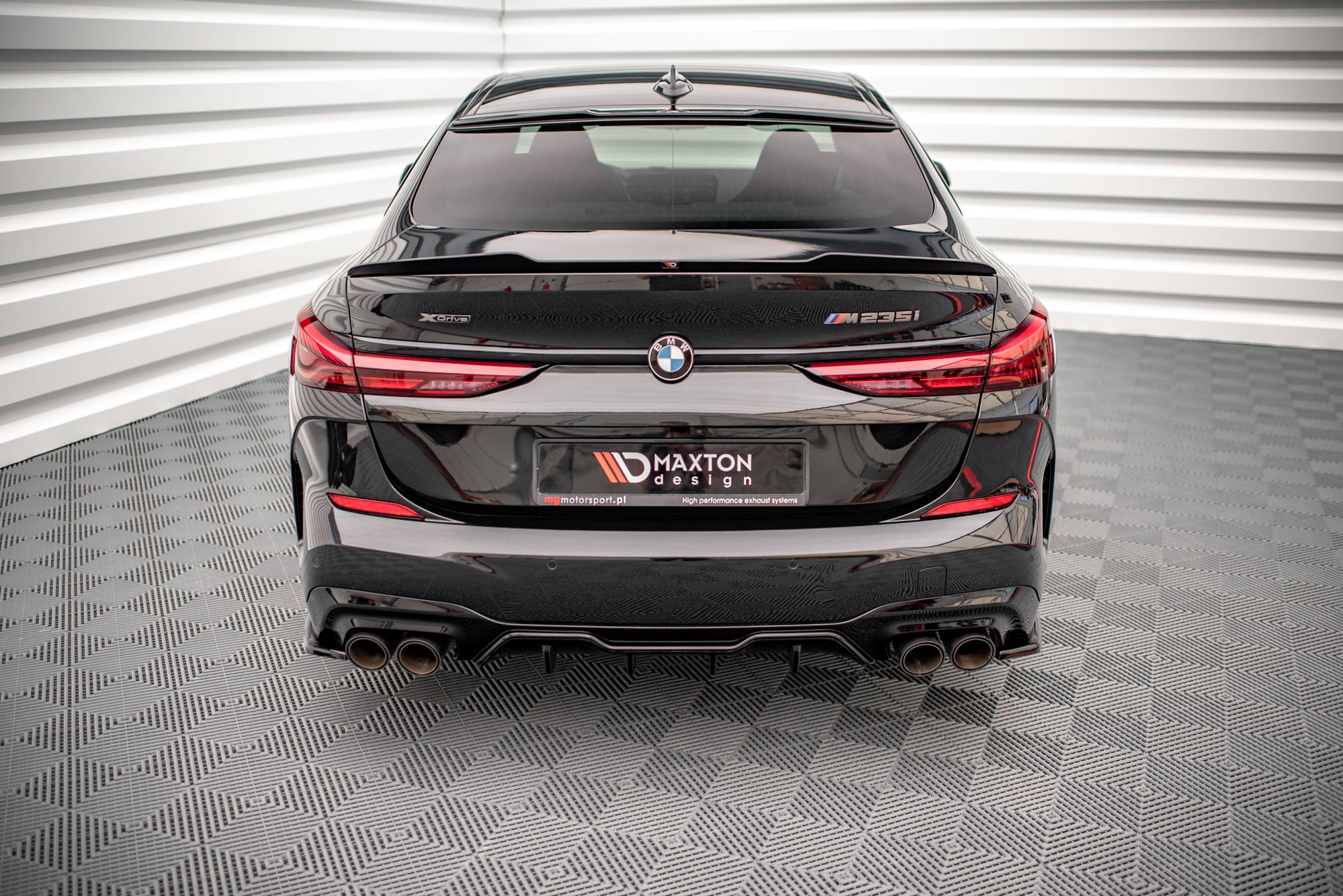 Maxton Design Diffusor Heck Ansatz für BMW M235i Gran Coupe F44 schwarz Hochglanz